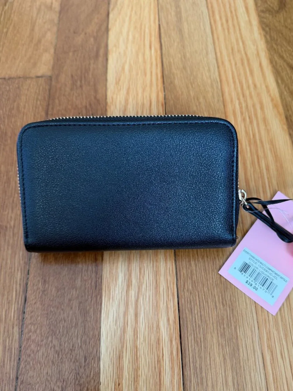 Juicy Couture Black Embossed Wallet Rhinestone JC Charm NWT
